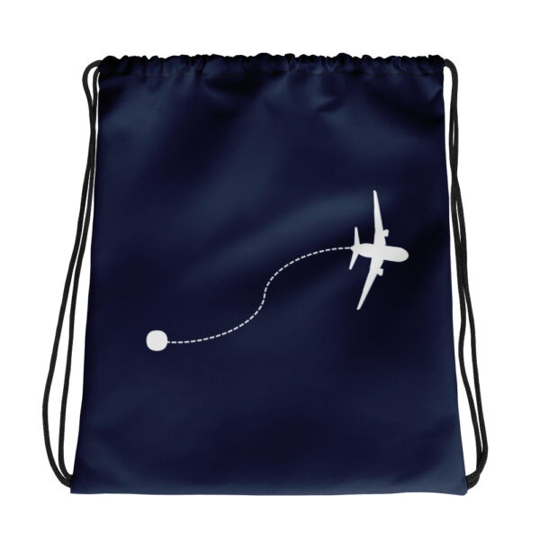 Drawstring bag  “flight route”